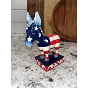 JIM SHORE Heartwood Creek Patriotic DEMOCRAT Figurine DONKEY USA Flag American